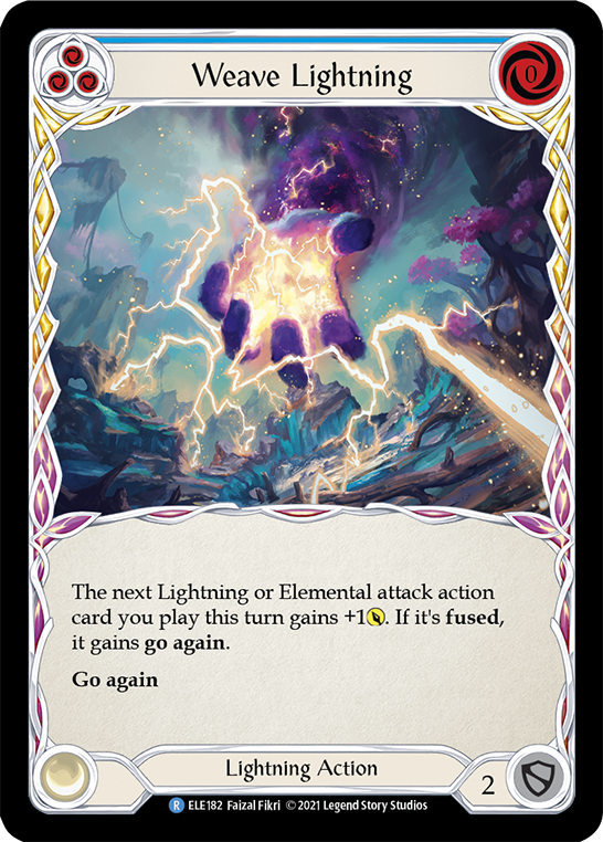 Weave Lightning (Blue) [ELE182] (Tales of Aria)  1st Edition Rainbow Foil | Webway Games