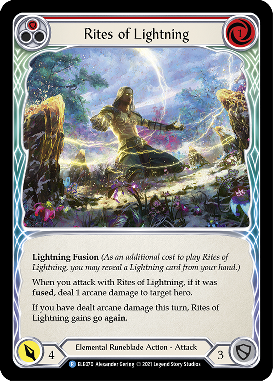 Rites of Lightning (Red) [ELE070] (Tales of Aria)  1st Edition Rainbow Foil | Webway Games