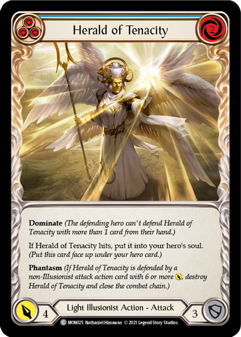Herald of Tenacity (Blue) (Rainbow Foil) [MON025-RF] 1st Edition Rainbow Foil