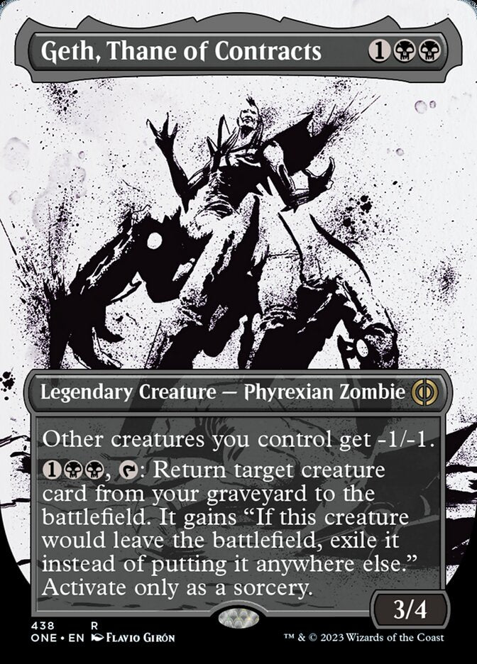 Geth, Thane of Contracts (Borderless Ichor Step-and-Compleat Foil) [Phyrexia: All Will Be One] | Webway Games