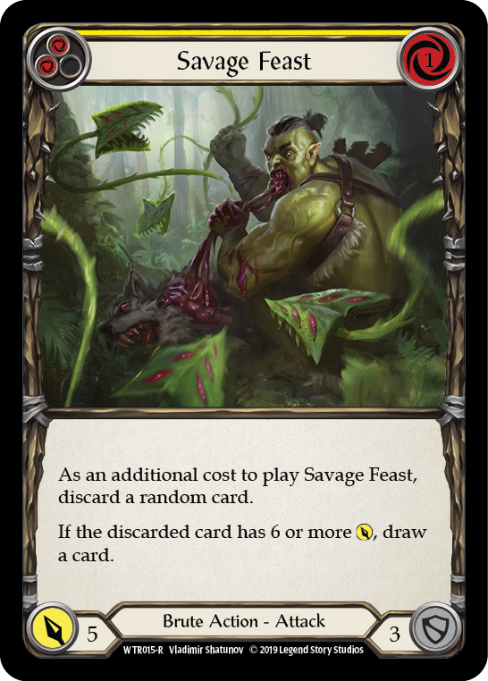 Savage Feast (Yellow) [WTR015-R] Alpha Print Rainbow Foil | Webway Games