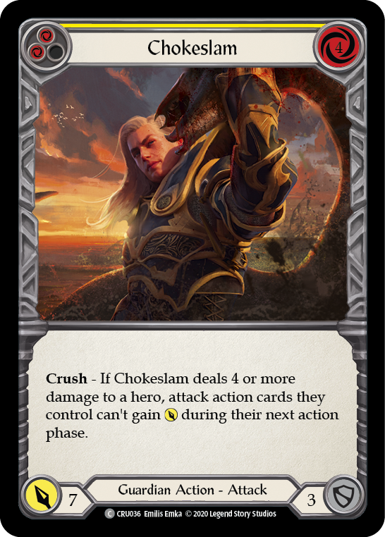 Chokeslam (Yellow) [CRU036] 1st Edition Rainbow Foil | Webway Games