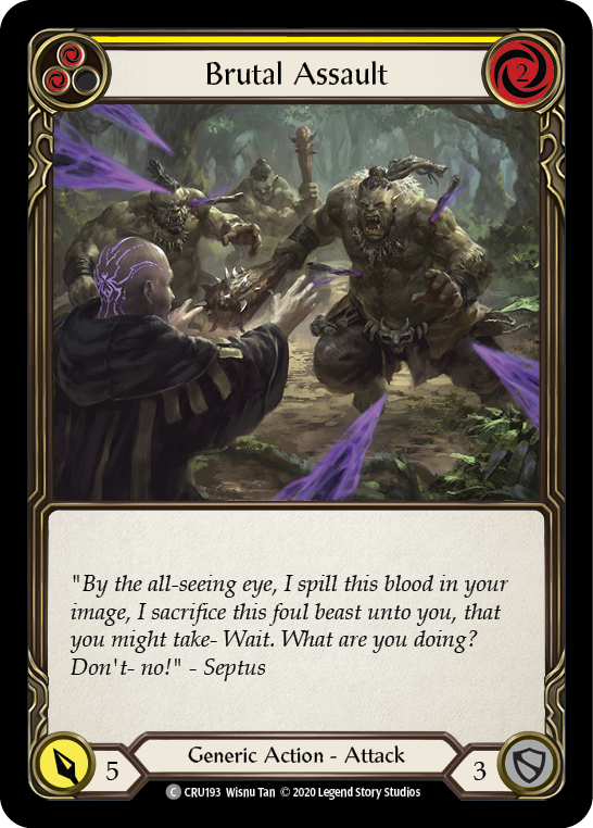 Brutal Assault (Yellow) [CRU193] 1st Edition Rainbow Foil | Webway Games