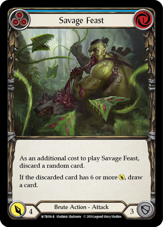 Savage Feast (Blue) [WTR016-R] Alpha Print Rainbow Foil | Webway Games