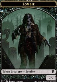 Zombie (005) // Gold (010) Double-sided Token [Commander 2017 Tokens] | Webway Games