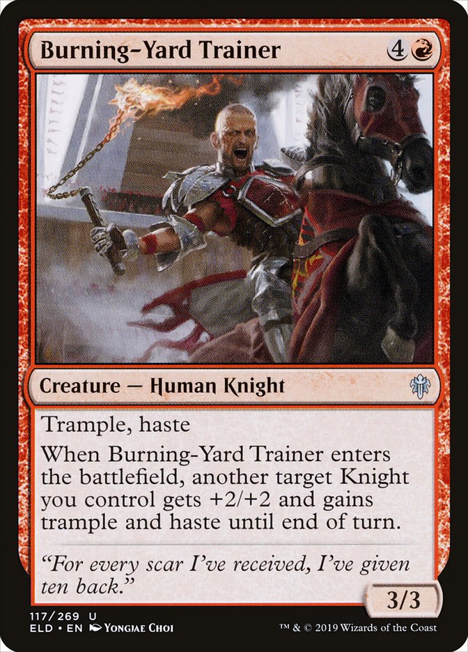 Burning-Yard Trainer [Throne of Eldraine] | Webway Games