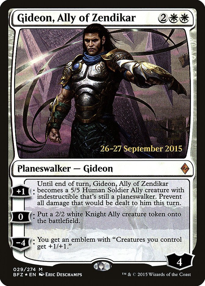 Gideon, Ally of Zendikar  [Battle for Zendikar Prerelease Promos] | Webway Games