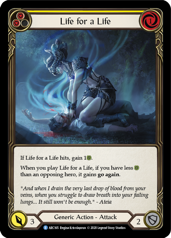 Life for a Life (Yellow) [ARC165] Unlimited Normal | Webway Games