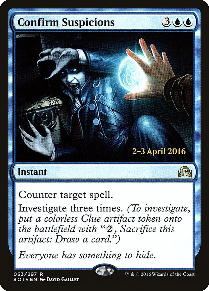 Confirm Suspicions (Prerelease) [Shadows over Innistrad Prerelease Promos] | Webway Games