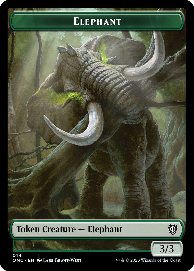 Human Soldier // Elephant Double-Sided Token [Phyrexia: All Will Be One Commander Tokens] | Webway Games