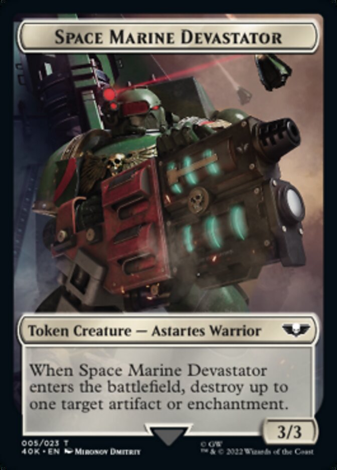 Soldier (002) // Space Marine Devastator Double-sided Token (Surge Foil) [Universes Beyond: Warhammer 40,000 Tokens] | Webway Games