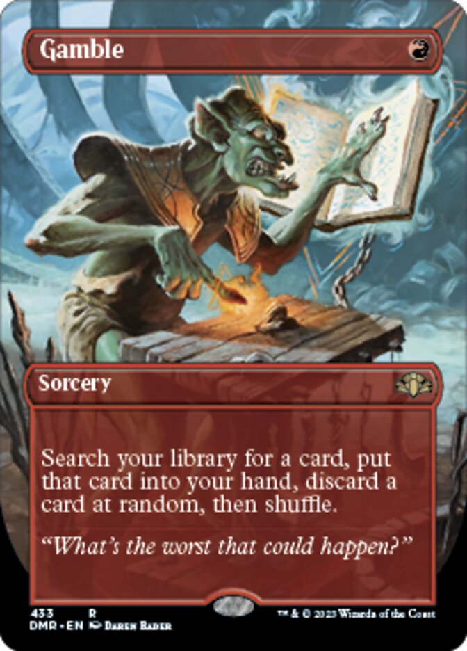 Gamble (Borderless Alternate Art) [Dominaria Remastered] | Webway Games