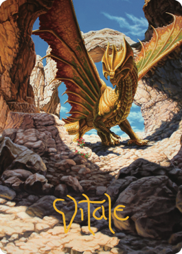 Ancient Brass Dragon Art Card (02) (Gold-Stamped Signature) [Commander Legends: Battle for Baldur's Gate Art Series] | Webway Games