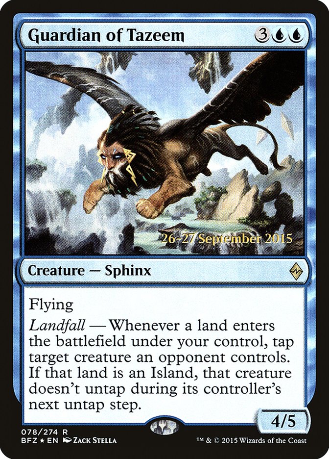 Guardian of Tazeem  (Prerelease) [Battle for Zendikar Prerelease Promos] | Webway Games