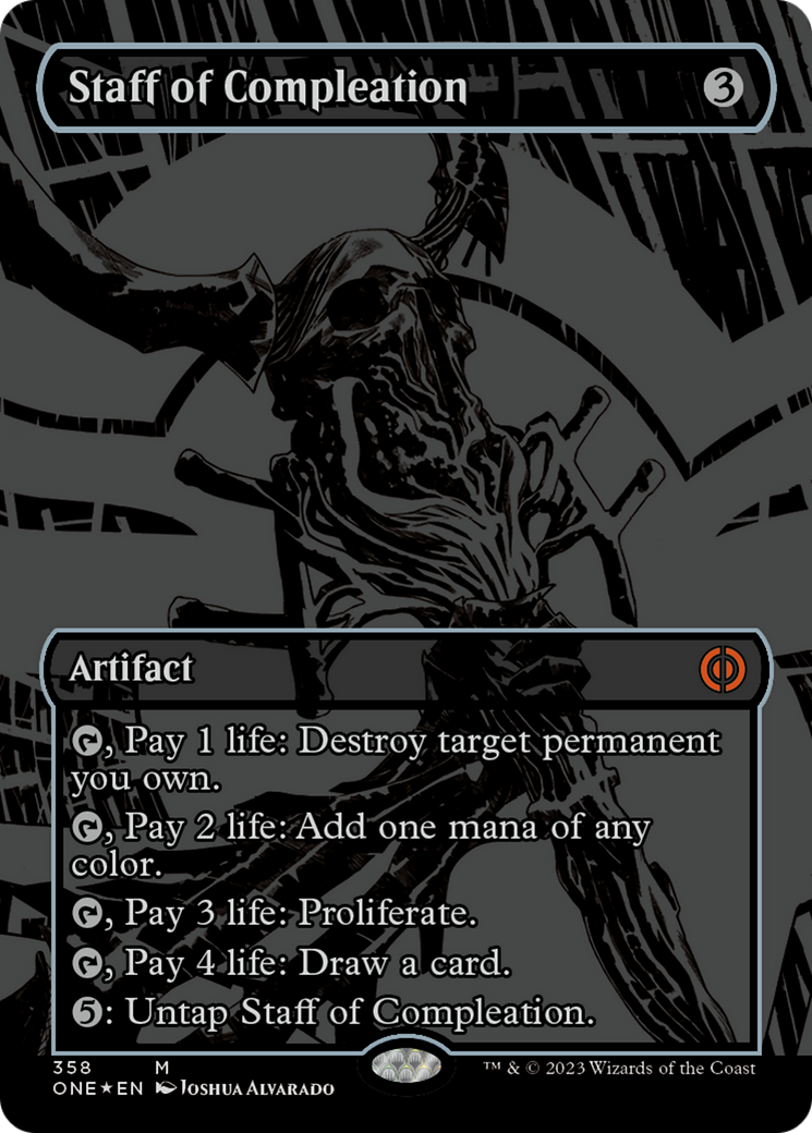 Staff of Compleation (Oil Slick Raised Foil) [Phyrexia: All Will Be One] | Webway Games