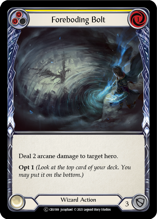 Foreboding Bolt (Yellow) (Rainbow Foil) [CRU169-RF] Unlimited Rainbow Foil | Webway Games