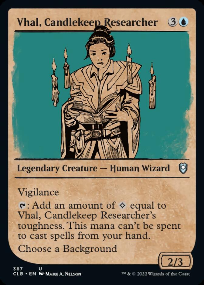 Vhal, Candlekeep Researcher (Showcase) [Commander Legends: Battle for Baldur's Gate] | Webway Games