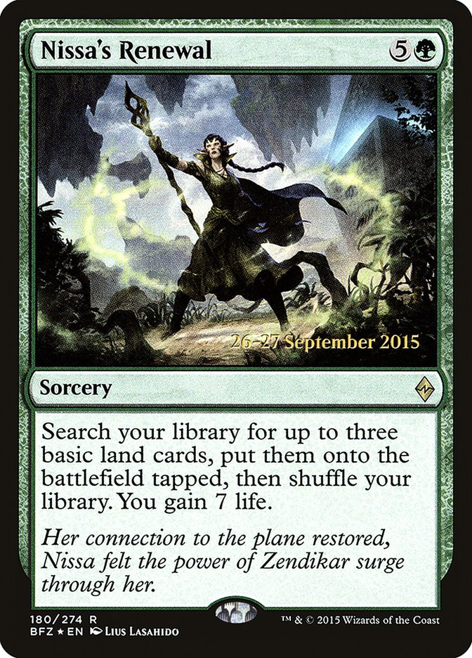 Nissa's Renewal  (Prerelease) [Battle for Zendikar Prerelease Promos] | Webway Games