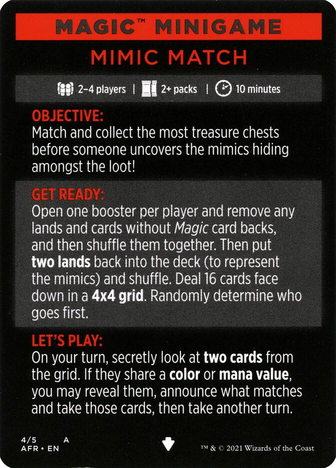 Mimic Match (Magic Minigame) [Dungeons & Dragons: Adventures in the Forgotten Realms Minigame] | Webway Games