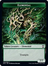 Elemental // Elf Warrior Double-sided Token [Kaldheim Commander Tokens] | Webway Games